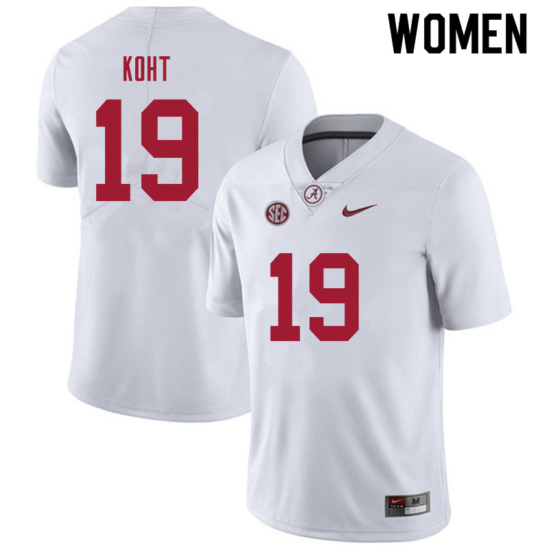 Alabama Crimson Tide Women's Keanu Koht #19 White NCAA Nike Authentic Stitched 2021 College Football Jersey HG16T05NM